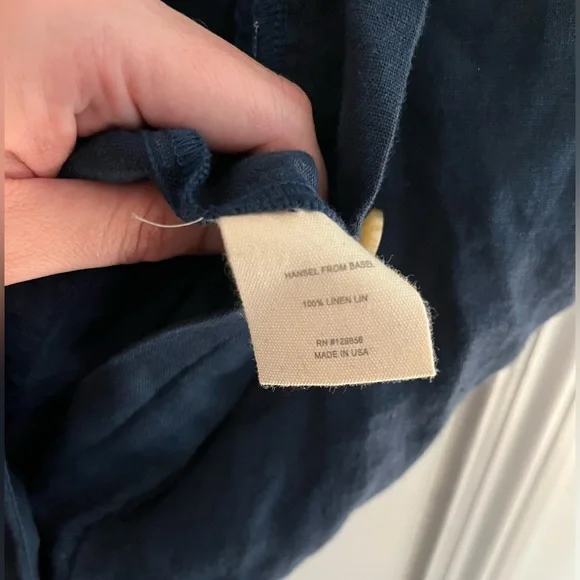 NWT navy linen button up jumpsuit - Picture 7 of 10